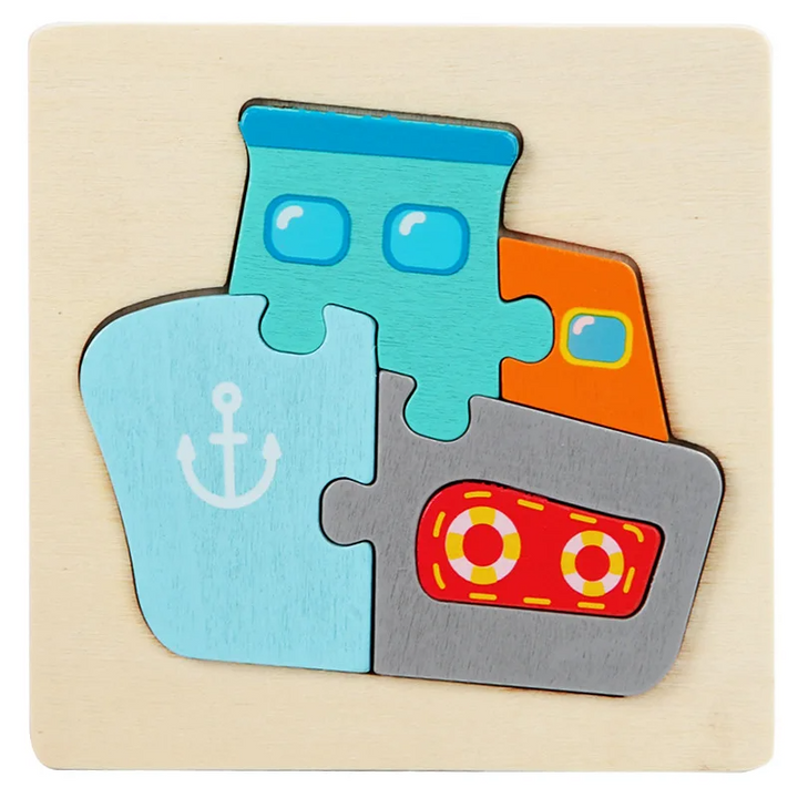 Kinderen Houten 3D Puzzel Dierenavontuur Educatief Speelgoed Hout 17