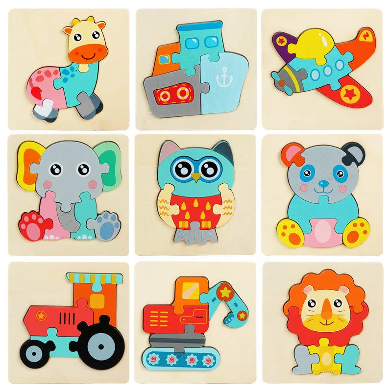 Kinderen Houten 3D Puzzel Dierenavontuur Educatief Speelgoed Hout 3