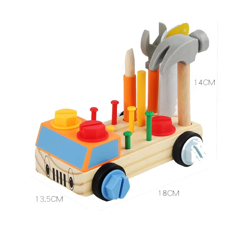 Kinderen Houten Constructie Voertuig Fijne Motoriek Coördinatie Educatief Speelgoed 0