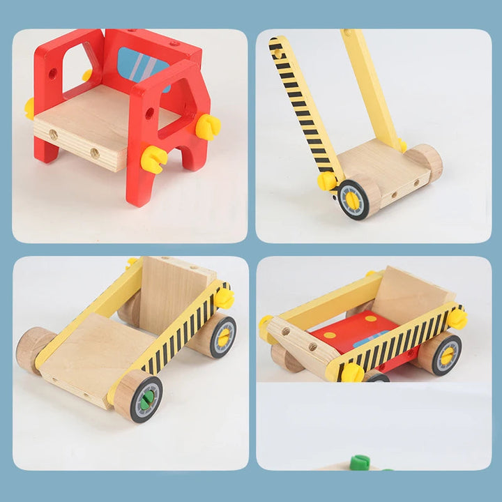 Kinderen Houten Constructie Voertuig Fijne Motoriek Coördinatie Educatief Speelgoed 3