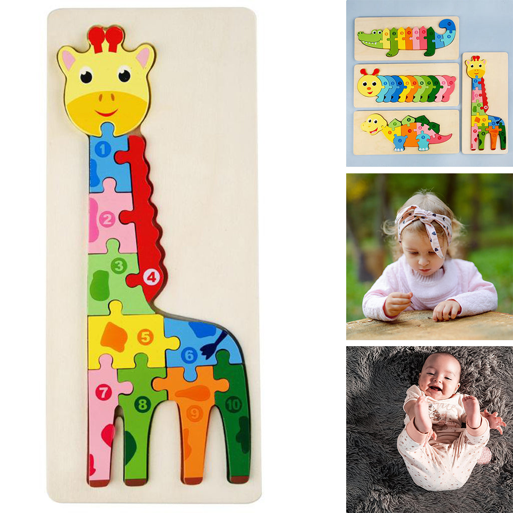 Kinderen Houten Dierenpuzzel Educatief Speelgoed Cognitieve Ontwikkeling Veilig Hout 0