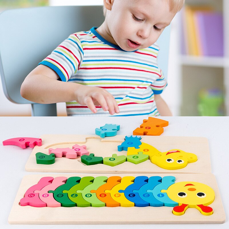 Kinderen Houten Dierenpuzzel Educatief Speelgoed Cognitieve Ontwikkeling Veilig Hout 1