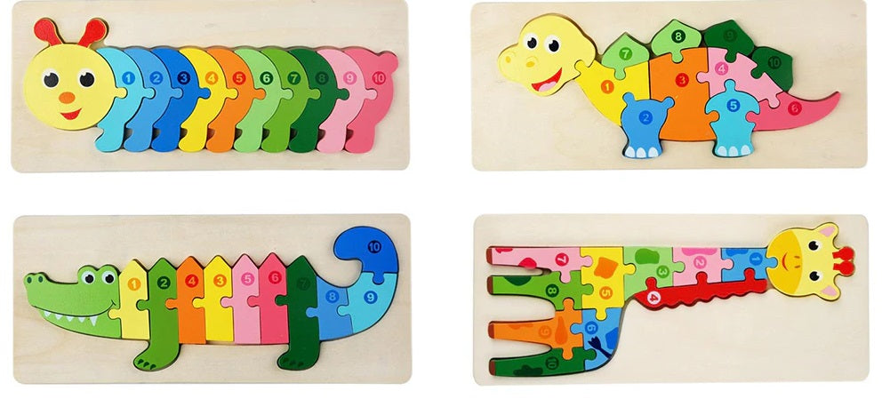 Kinderen Houten Dierenpuzzel Educatief Speelgoed Cognitieve Ontwikkeling Veilig Hout 2