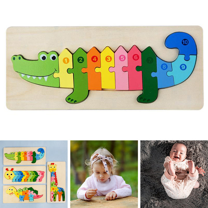 Kinderen Houten Dierenpuzzel Educatief Speelgoed Cognitieve Ontwikkeling Veilig Hout 8