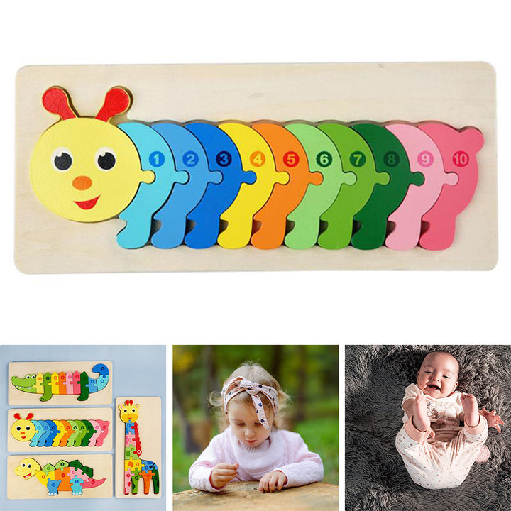 Kinderen Houten Dierenpuzzel Educatief Speelgoed Cognitieve Ontwikkeling Veilig Hout 9