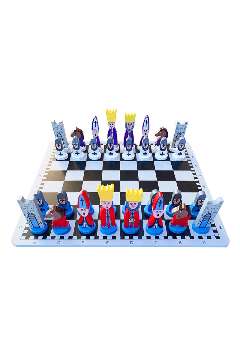Kinderen Houten Schaakspel Leerzaam Strategisch Denken 30x30 cm met Schaakstukken 0