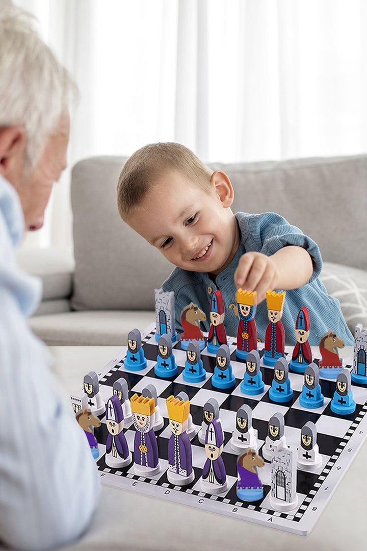 Kinderen Houten Schaakspel Leerzaam Strategisch Denken 30x30 cm met Schaakstukken 2