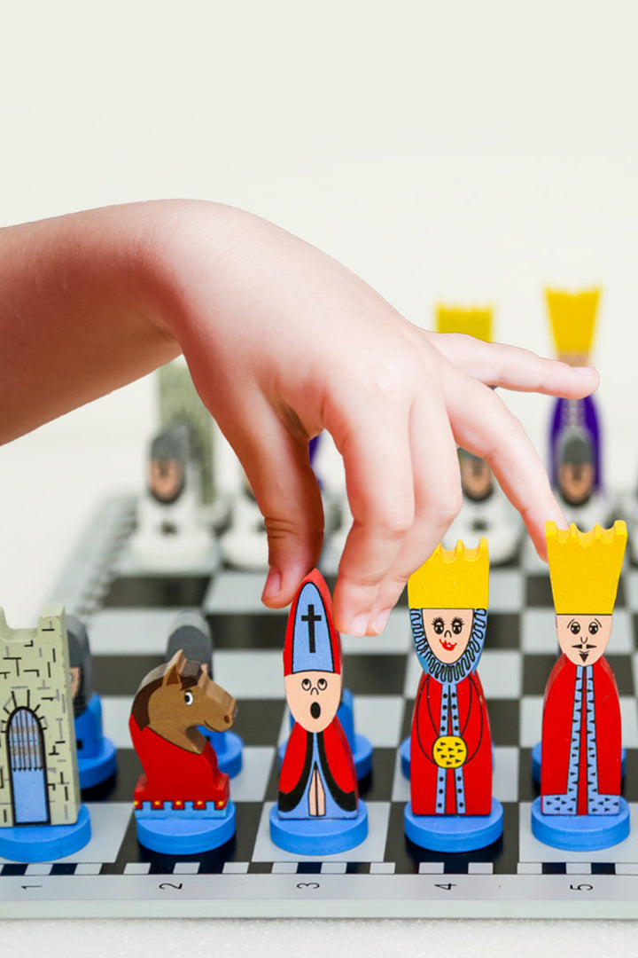 Kinderen Houten Schaakspel Leerzaam Strategisch Denken 30x30 cm met Schaakstukken 3