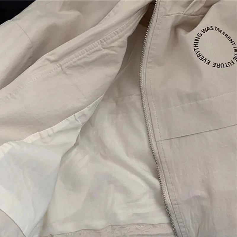 Kinderen Jas Windjack Met Capuchon Beige/Zwart Lichtgewicht Polyester 6