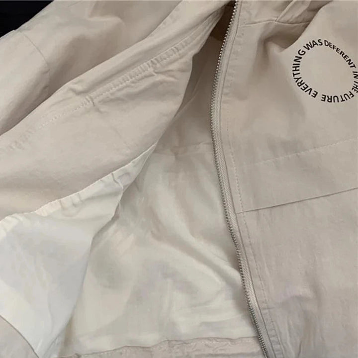 Kinderen Jas Windjack Met Capuchon Beige/Zwart Lichtgewicht Polyester 6