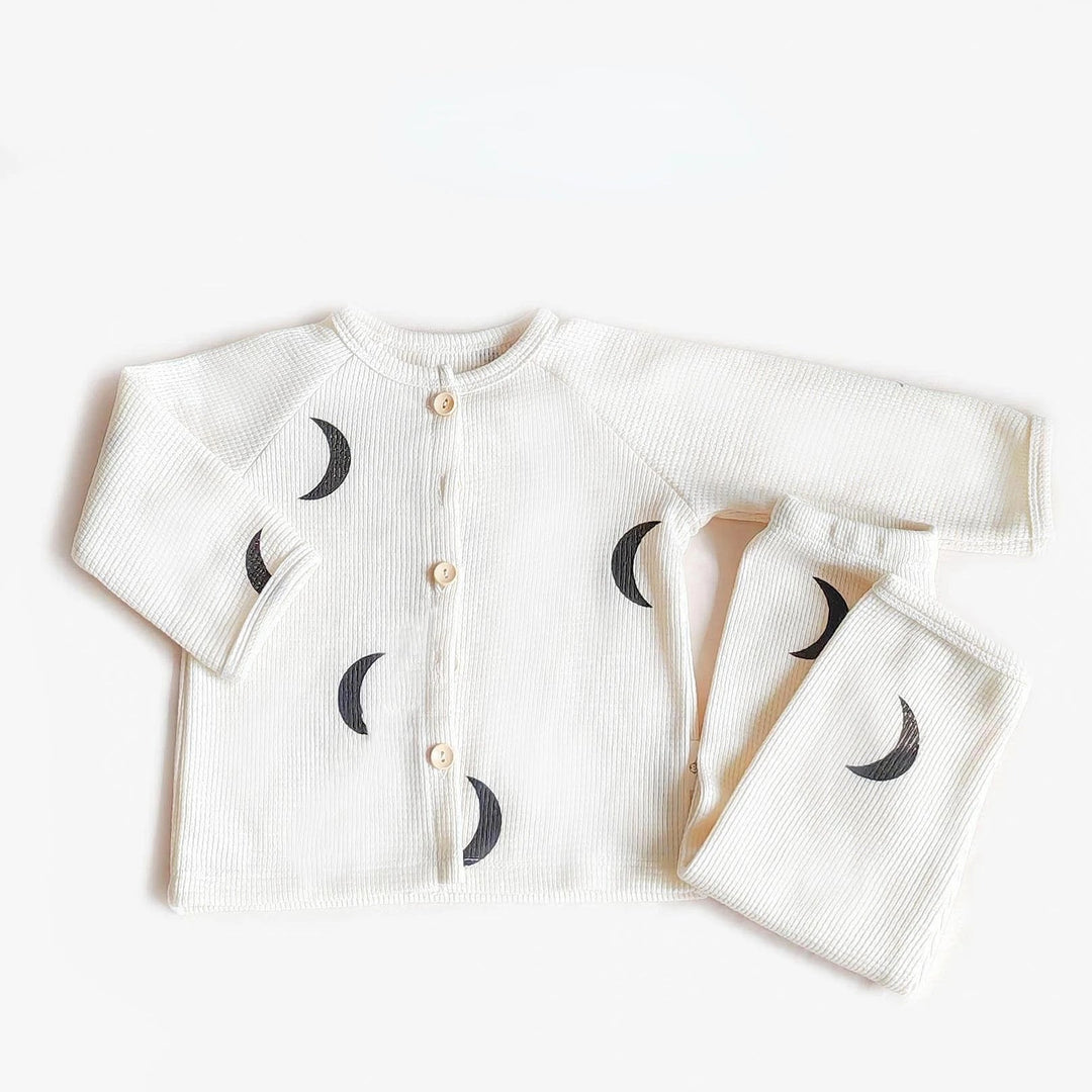 Kinderen Pyjama Luchtig Katoen Comfortabel Lange Mouwen en Broek 0