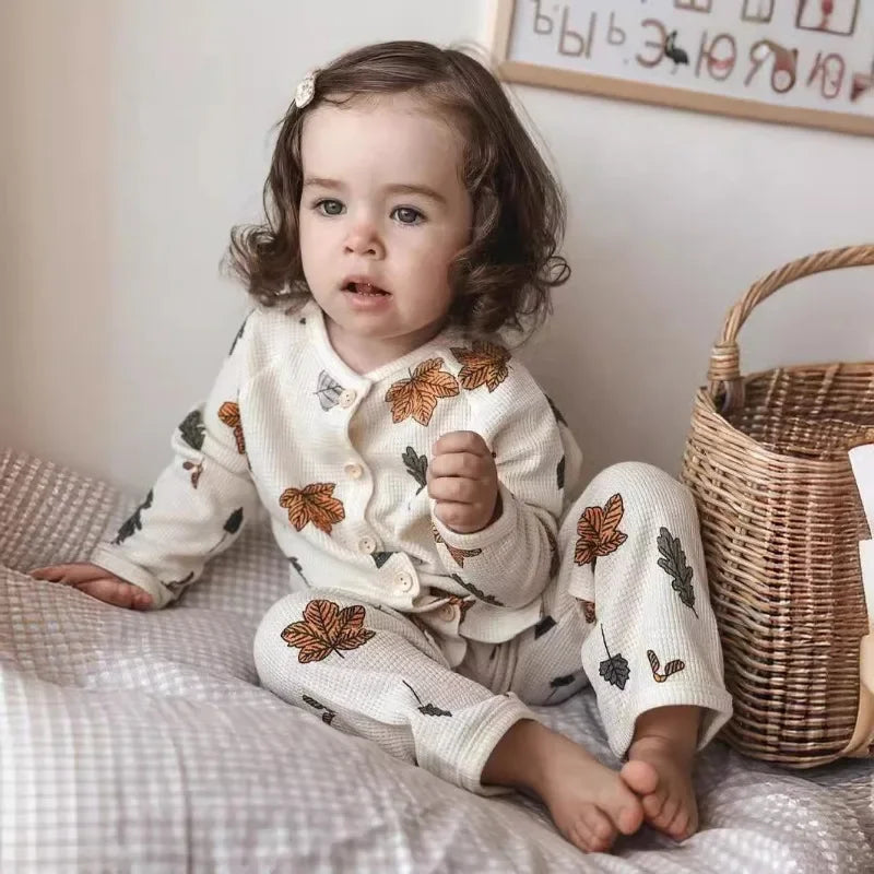 Kinderen Pyjama Luchtig Katoen Comfortabel Lange Mouwen en Broek 2