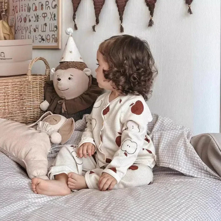 Kinderen Pyjama Luchtig Katoen Comfortabel Lange Mouwen en Broek 4
