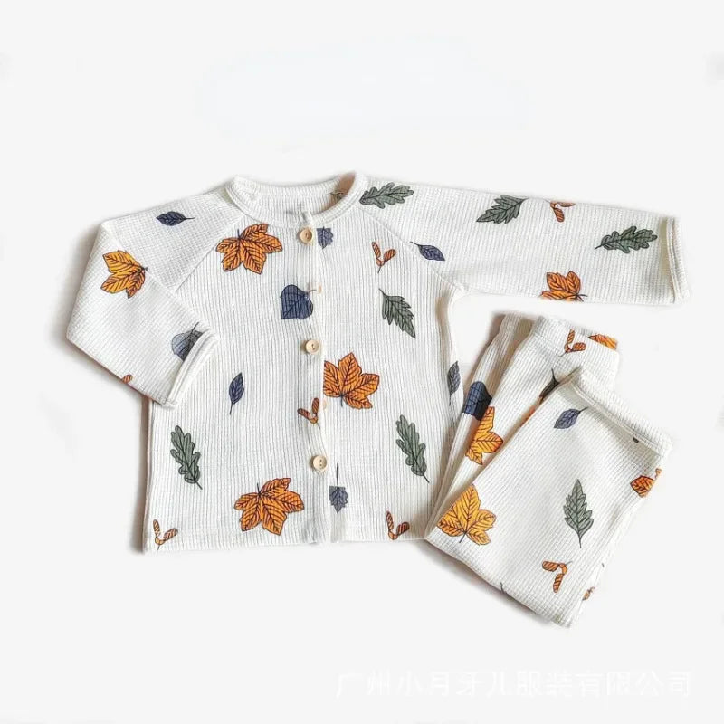 Kinderen Pyjama Luchtig Katoen Comfortabel Lange Mouwen en Broek 6