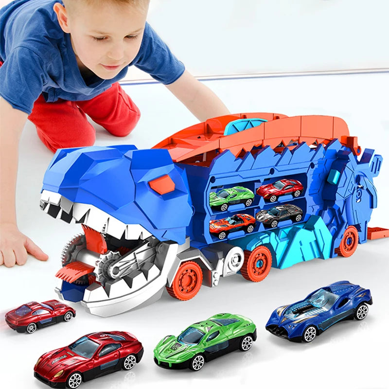 Kinderen Speelgoedauto Dino Transporter Inclusief Dinofiguren Duurzaam Kunststof 2