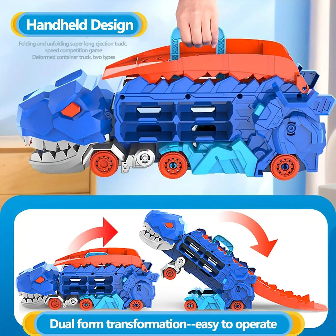 Title: Kids Dino Transporter Toy Car with Dino Figures - Durable Plastic

Handle: kids-dino-transporter-toy-car

Description: Get ready for an exciting adventure with our Kids Dino Transporter Toy Car! This cool ride comes with awesome dino figures, making playtime extra fun. Made from durable plastic, it’s built to withstand all the wild journeys your little ones can dream up. Perfect for keeping kids entertained while sparking their imagination!

Variants: 
- Color: Assorted Colors
- Age Range: 3+ Years