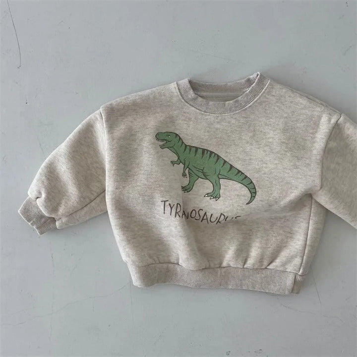 Kinderen Sweater Leuke Dinosaurusprint 100% Katoen Groene Kleur 5