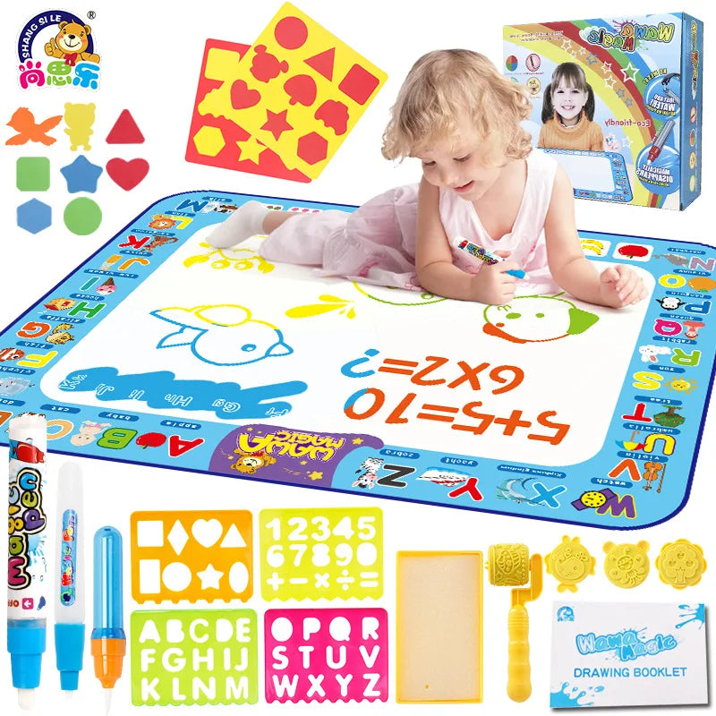 Kinderen Watermat Creatief Speelgoed Met Sjablonen en Waterpennen Herbruikbaar 1000x800mm 1