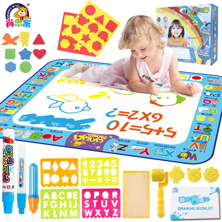 Kinderen Watermat Creatief Speelgoed Met Sjablonen en Waterpennen Herbruikbaar 1000x800mm 1
