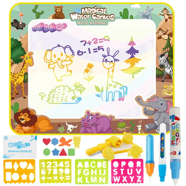 Kinderen Watermat Creatief Speelgoed Met Sjablonen en Waterpennen Herbruikbaar 1000x800mm 10