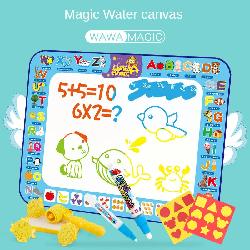 Kinderen Watermat Creatief Speelgoed Met Sjablonen en Waterpennen Herbruikbaar 1000x800mm 2