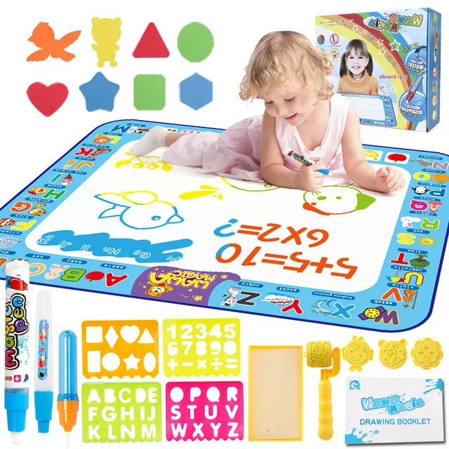 Kinderen Watermat Creatief Speelgoed Met Sjablonen en Waterpennen Herbruikbaar 1000x800mm 5