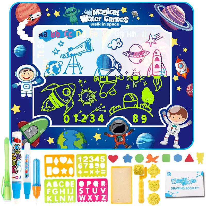 Kinderen Watermat Creatief Speelgoed Met Sjablonen en Waterpennen Herbruikbaar 1000x800mm 7