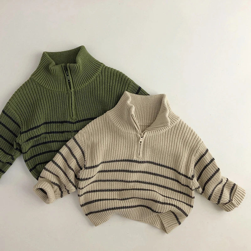 Kinderen Zipper Trui Comfortabel Katoen Eenvoudige Rits 1