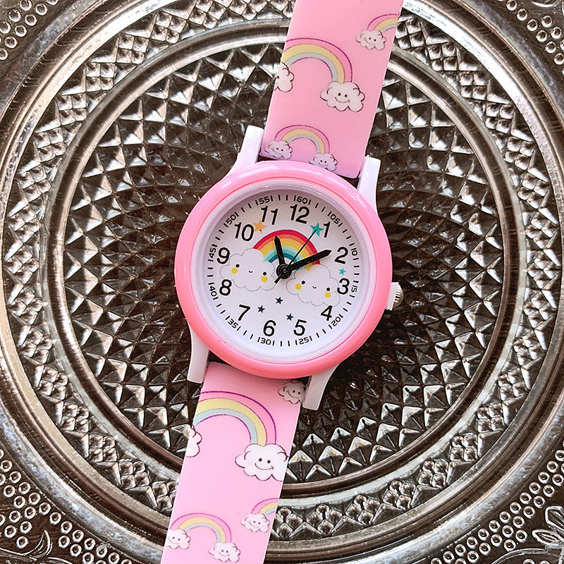 Kinderhorloge Regenboog Siliconen Band Vrolijk en Duurzaam Horloge voor Kinderen 0