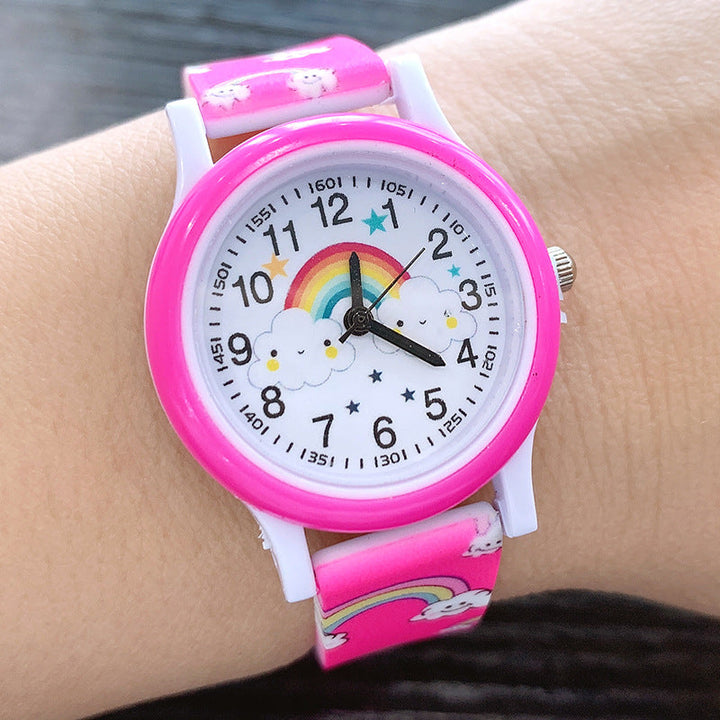 Kinderhorloge Regenboog Siliconen Band Vrolijk en Duurzaam Horloge voor Kinderen 3