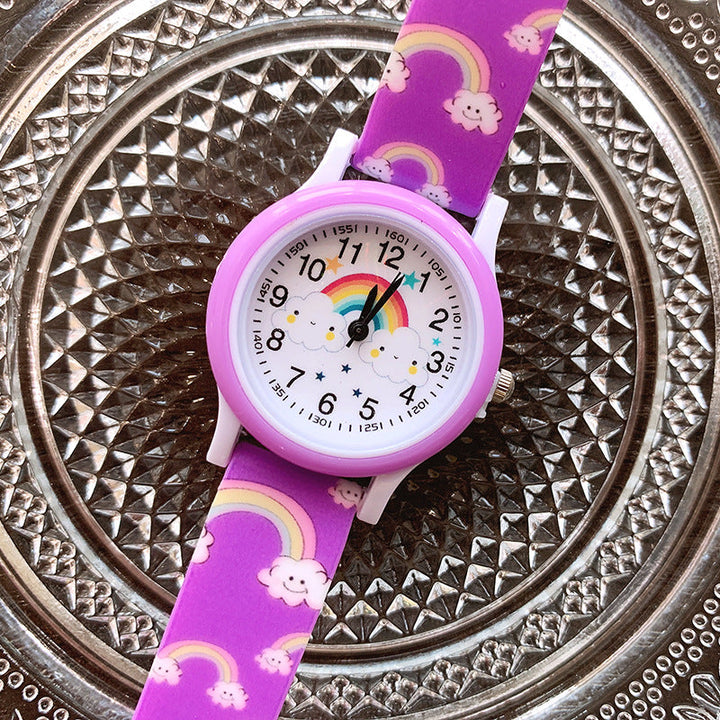 Kinderhorloge Regenboog Siliconen Band Vrolijk en Duurzaam Horloge voor Kinderen 4