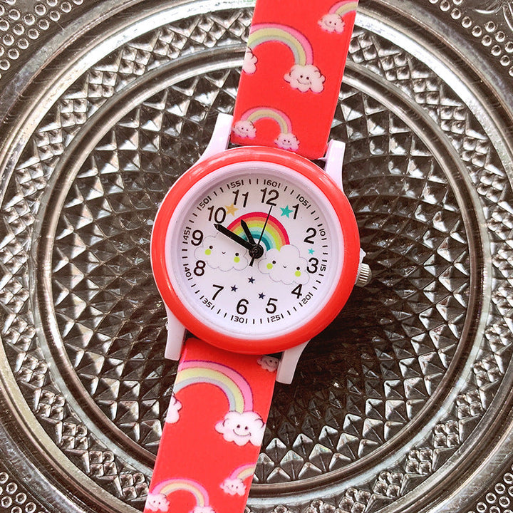 Kinderhorloge Regenboog Siliconen Band Vrolijk en Duurzaam Horloge voor Kinderen 5
