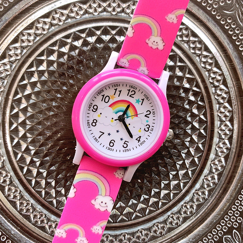 Kinderhorloge Regenboog Siliconen Band Vrolijk en Duurzaam Horloge voor Kinderen 7