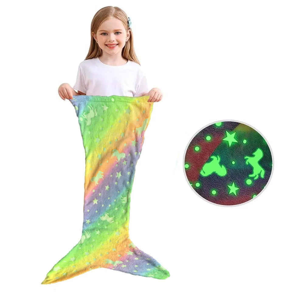 Kinderslaapzak Zeemeermin Glow in the Dark Zacht Polyester voor Kinderen 3-10 Jaar 0