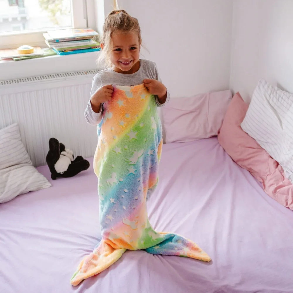 Kinderslaapzak Zeemeermin Glow in the Dark Zacht Polyester voor Kinderen 3-10 Jaar 1