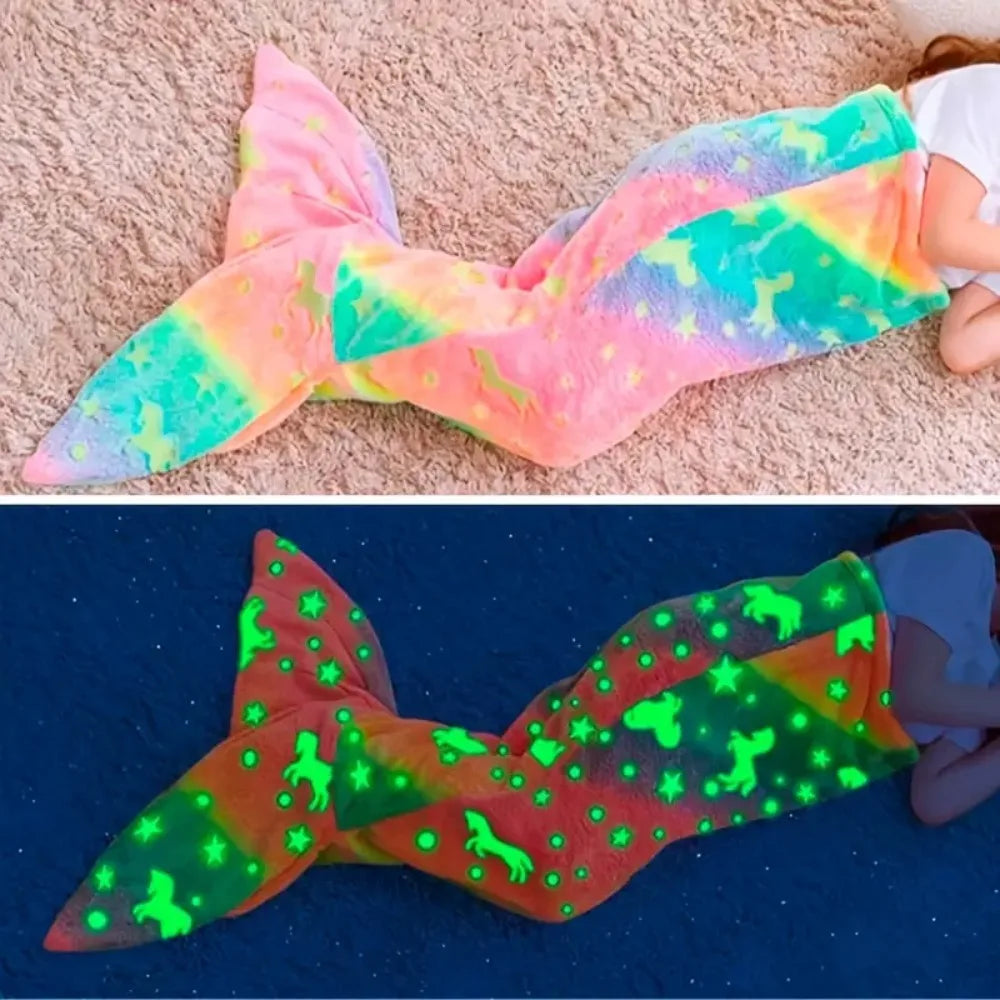 Kinderslaapzak Zeemeermin Glow in the Dark Zacht Polyester voor Kinderen 3-10 Jaar 2