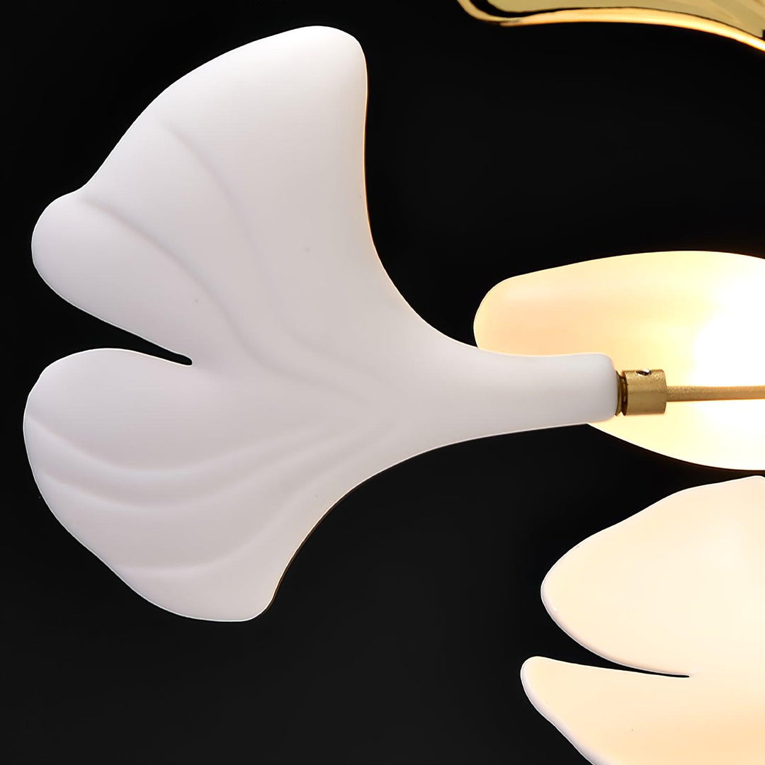 Lixora | Ginkgo Leaf Chandelier with Contemporary Glass Design 6