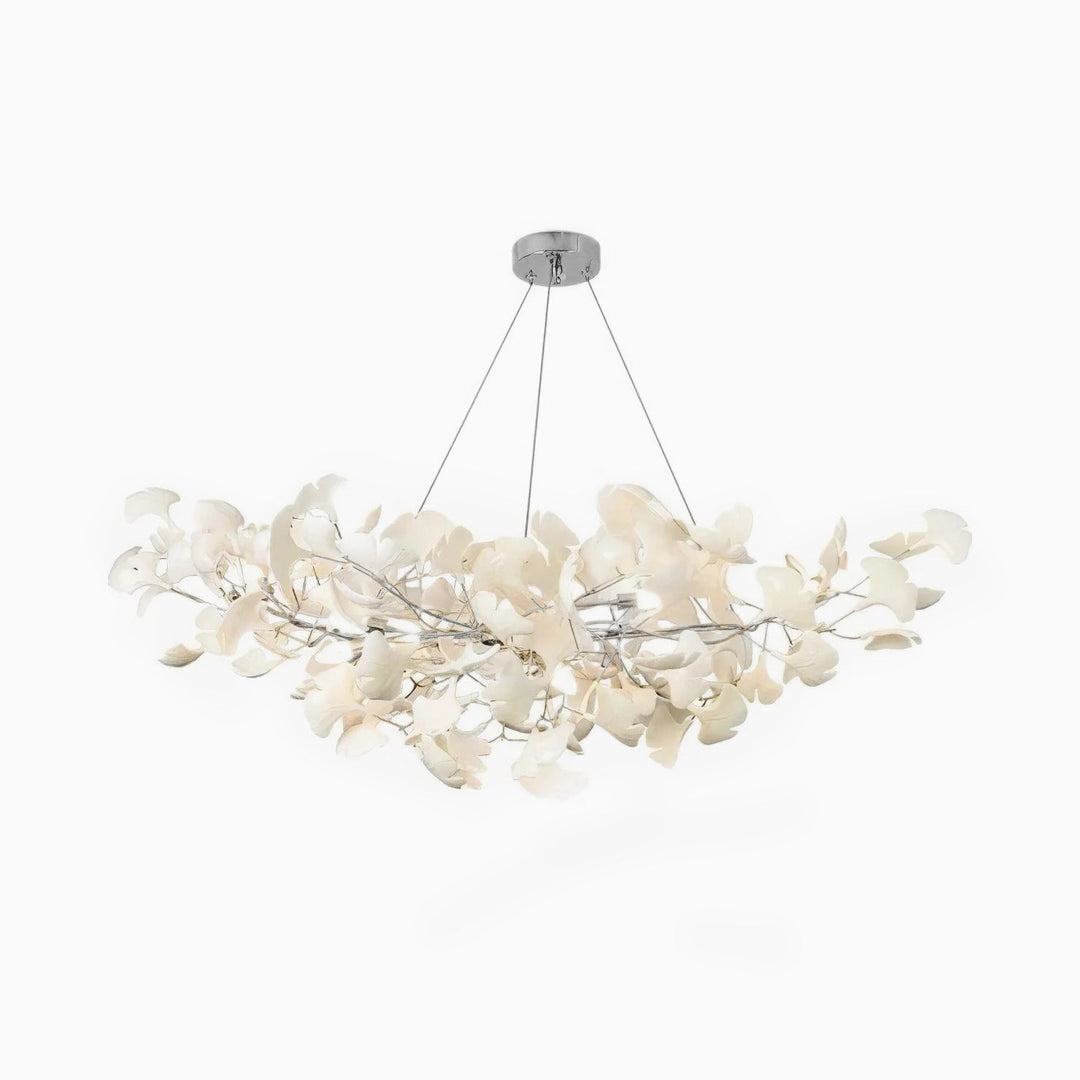 Lixora | Ginkgo Leaf Chandelier with Contemporary Glass Design 9