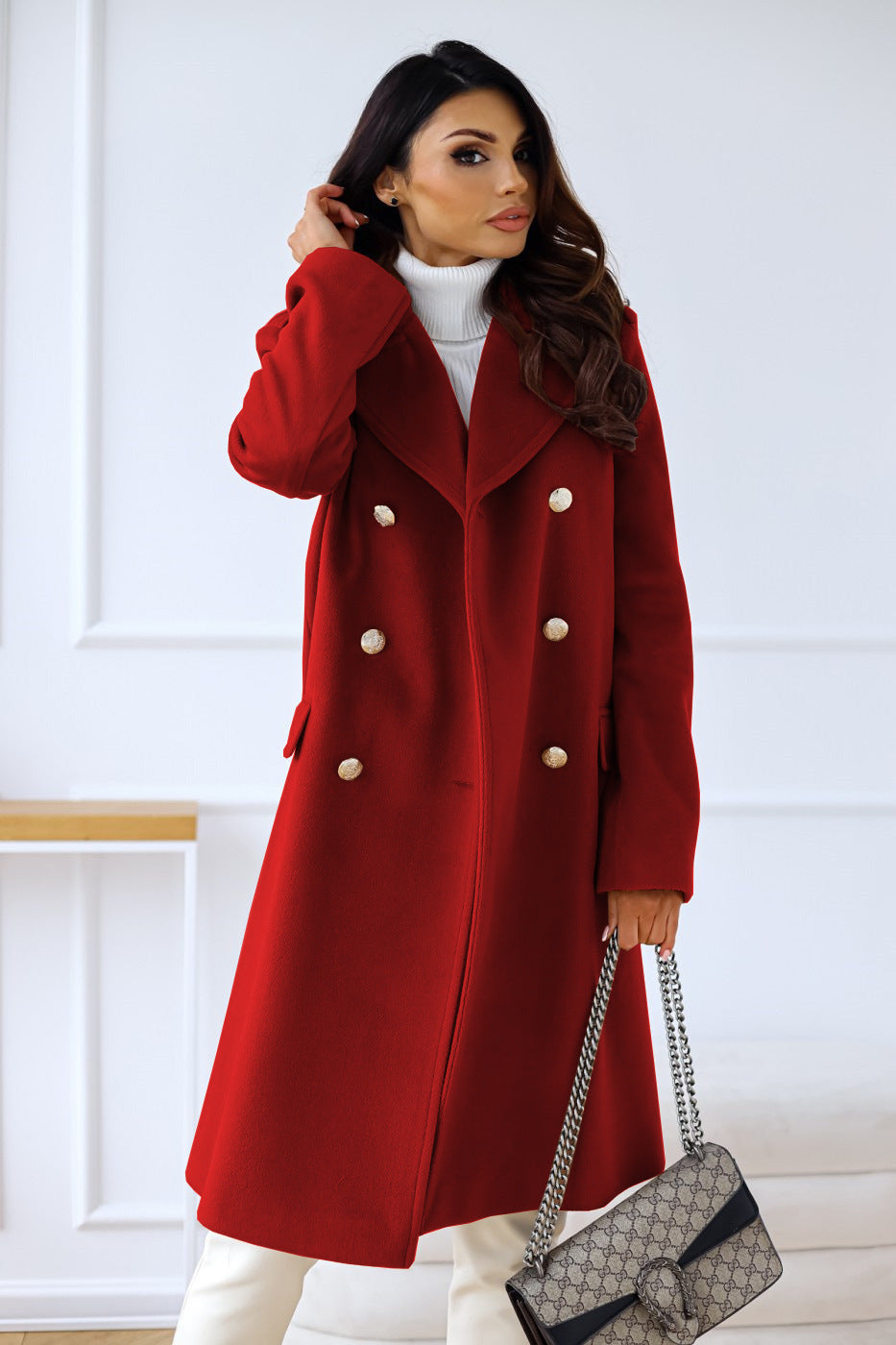 Loretta | Women's Winter Wool Coat – Chic Double-Breasted Trench Design 8