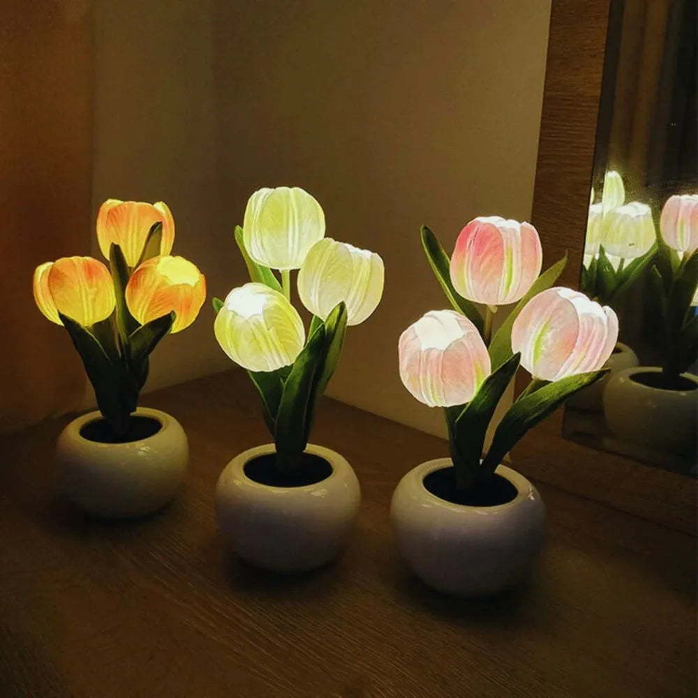 LumaPort | LED Table Lamp with Floral Pot Design for Modern Home Decoration 6