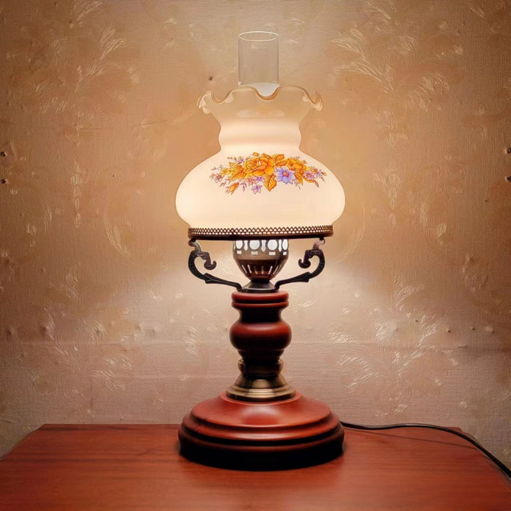 LumaSophie – Classic Red-Brown Urn Table Lamp 0