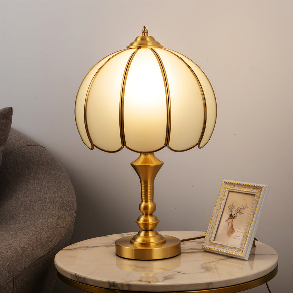 LumeWhite – Classic Brass and Glass Table Lamp 1