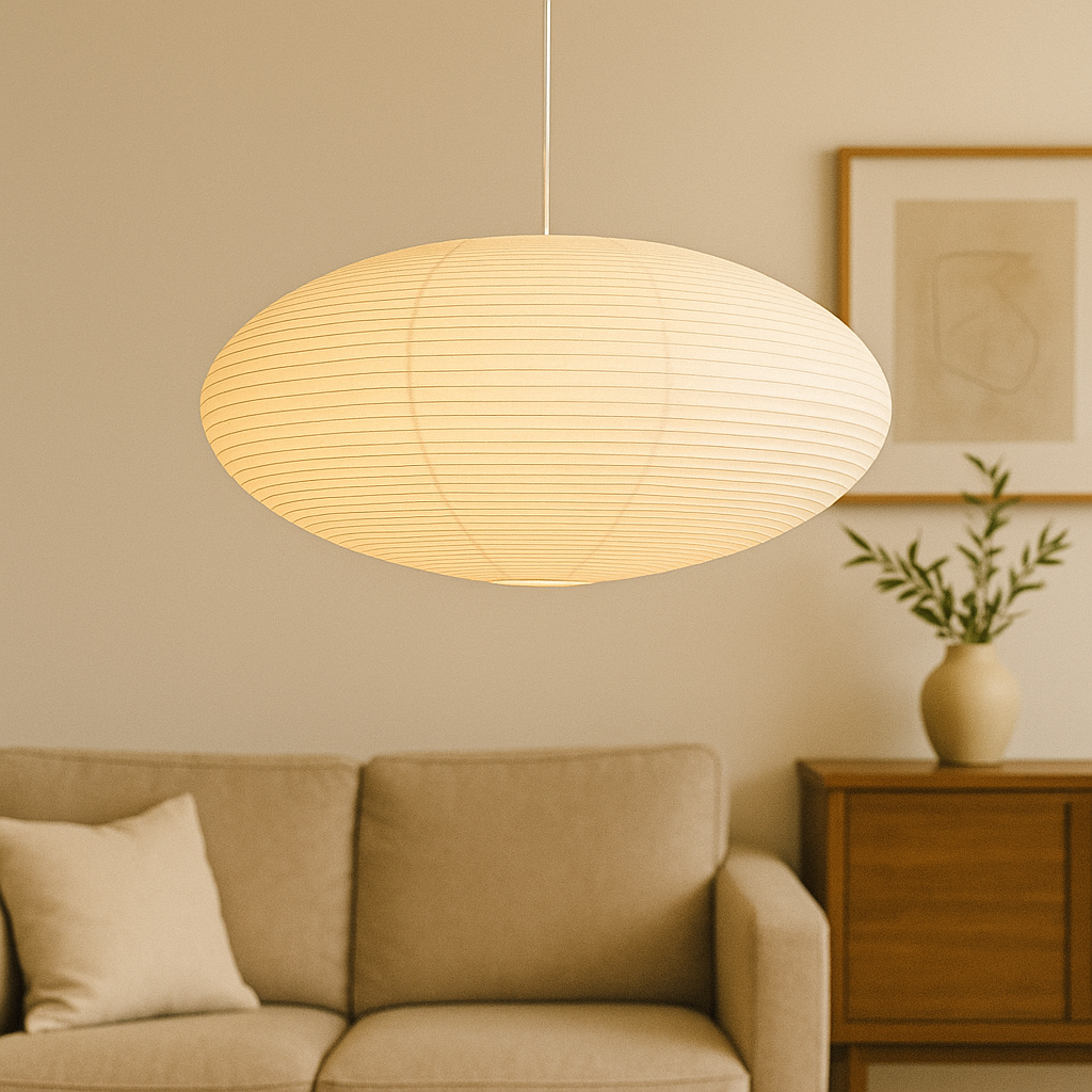 Lumeviah | Japanese Paper Pendant Lamp in Vintage Wabi Style 1