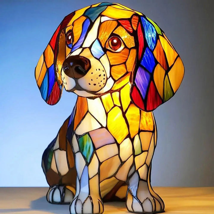 LumiPup | Decorative Stained Glass Dog Table Lamp with LED Illumination 1