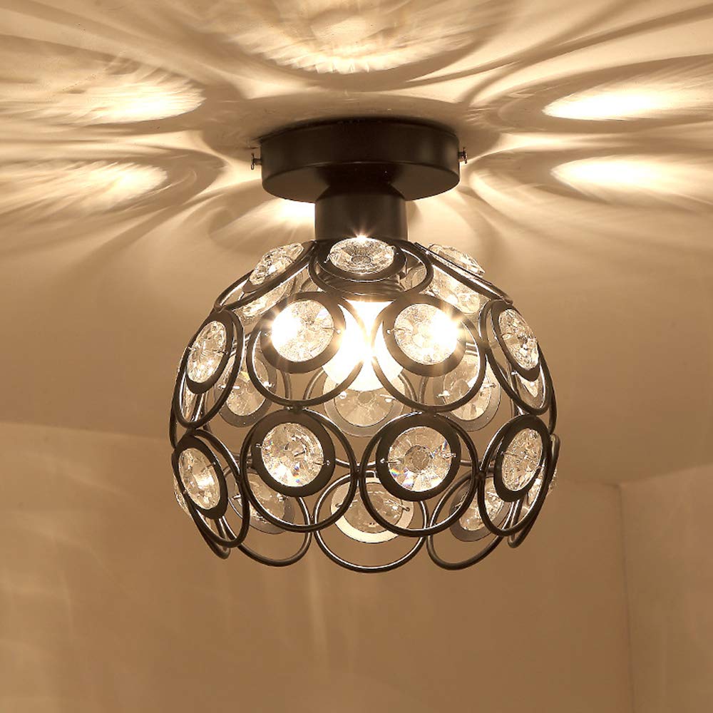 Luminara | Elegant Iron And Glass Flush Mount Ceiling Light Fixture 7