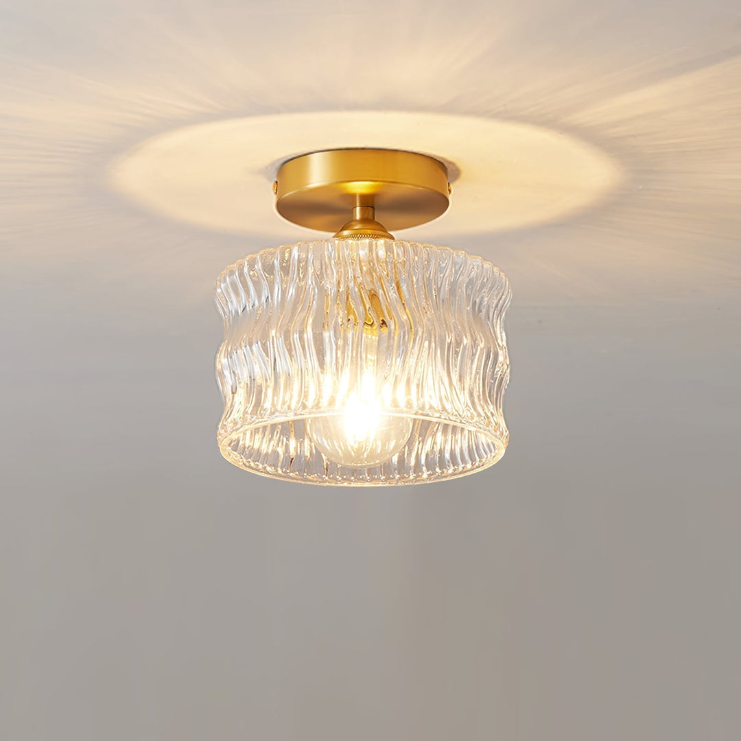Luminara | Elegant Modern Glass Ceiling Lamp with Gold Finish 3