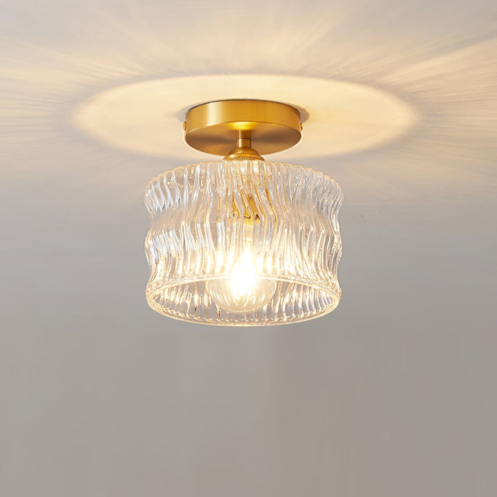 Luminara | Elegant Modern Glass Ceiling Lamp with Gold Finish 3