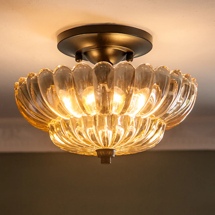 Luminara | Elegant Retro Glass Flush Mount Ceiling Light Fixture 5