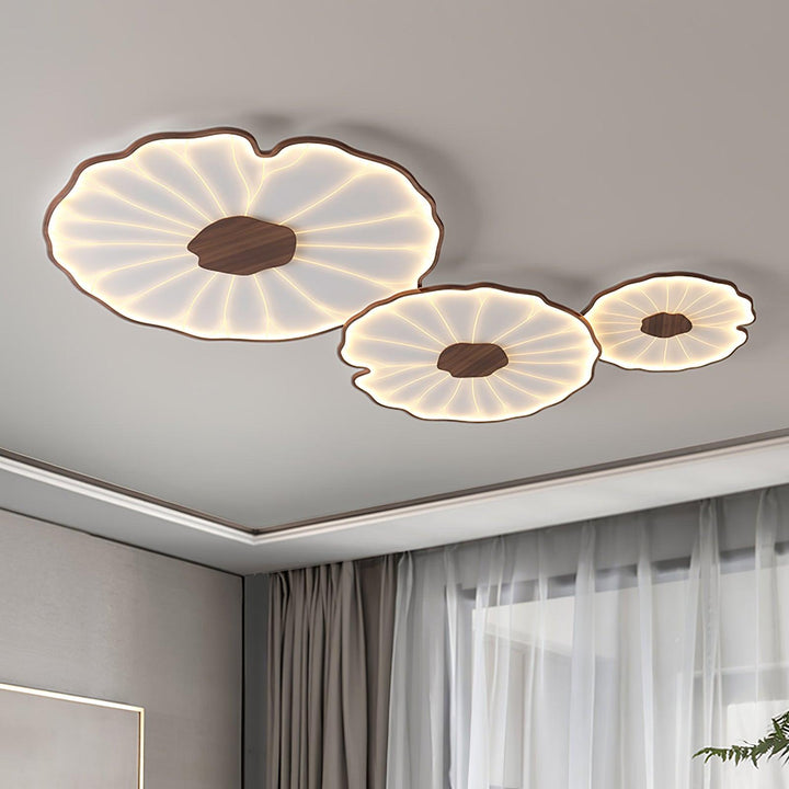 Luminara | Modern Minimalist Walnut Wood LED Ceiling Light Fixture 4