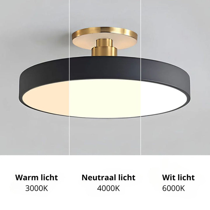 Luminara | Stylish Modern Black Gold Flush Mount Ceiling Light Fixture 4